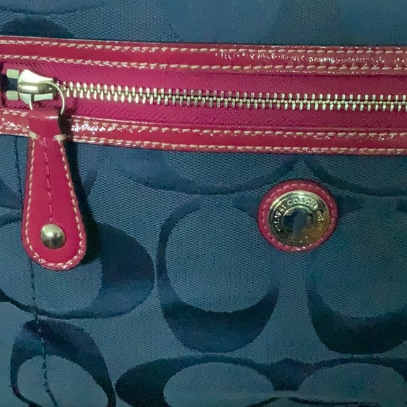 Coach Bags Coach Blue And Pink Coach Shoulder Laptop Work Bag Poshmark